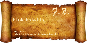 Fink Natália névjegykártya